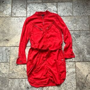 Scotch & Soda Vibrant Red Zip-Up Top